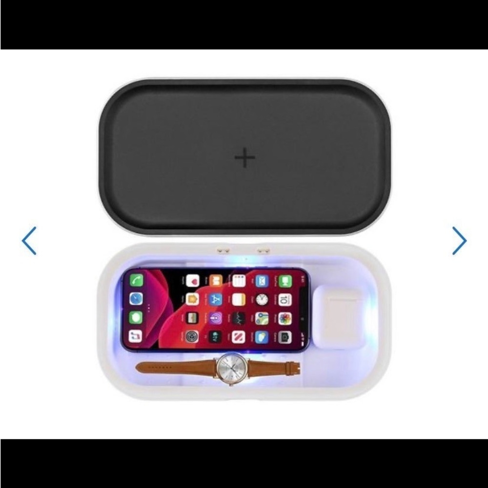 Sanitizing station and wireless charger